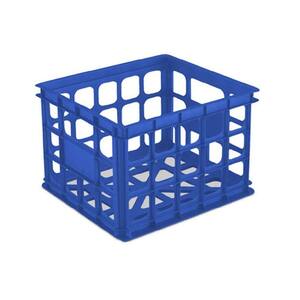 Multi-Functional Stackable 9.5 Gal. Organizing Storage Crate, Blue (6-Pack)