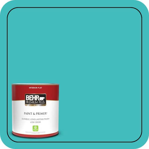 BEHR PREMIUM PLUS 1 qt. #P460-4 Lagoon Rock Flat Low Odor Interior Paint & Primer