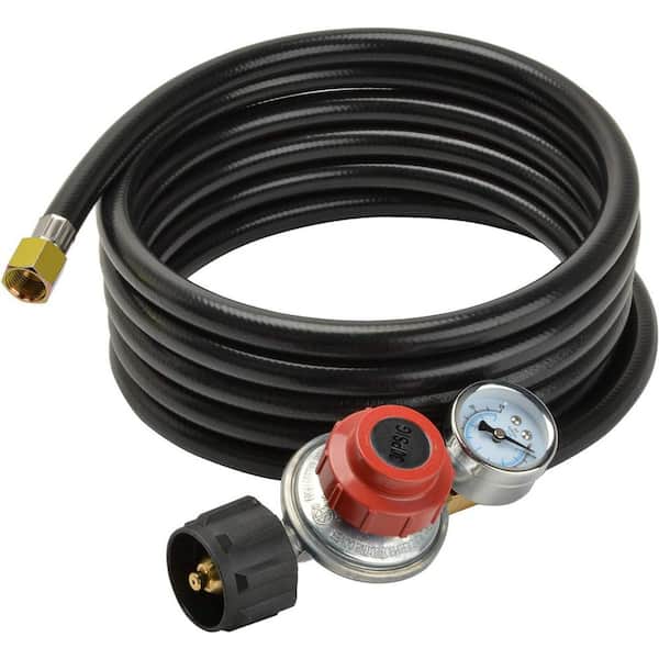 onlyfire 12 ft. 0 PSI to 30 PSI High Pressure Propane Regualtor with PSI Gauge QCC-1 Connection Hose