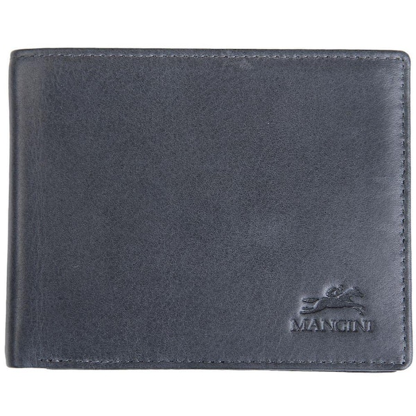 Bellagio Collection Grey Leather RFID Wallet with Coin Pocket