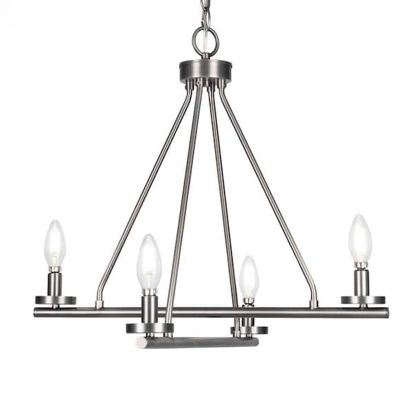 Unbranded Zara 16 in. 4-Light Graphite Semi-Flush with No Shade No blulbs included