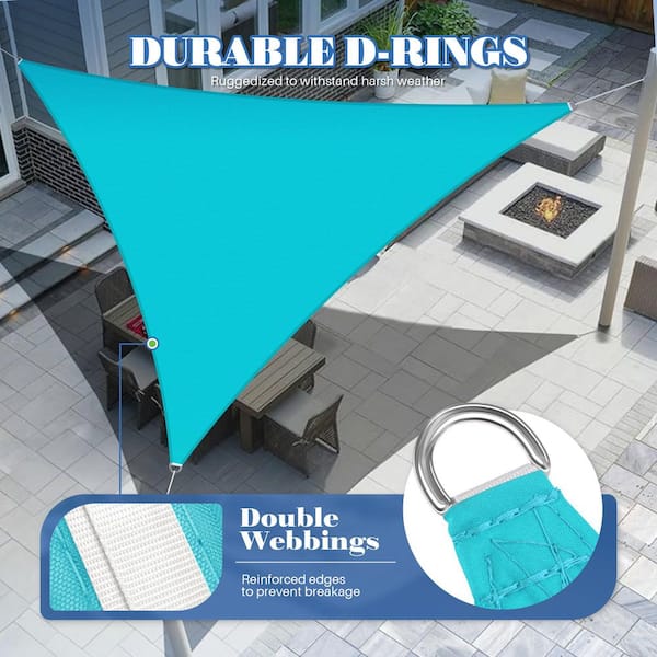 ECOOPTS 16 ft. x 16 ft. x 23 ft. Waterproof Sun Shade Sail