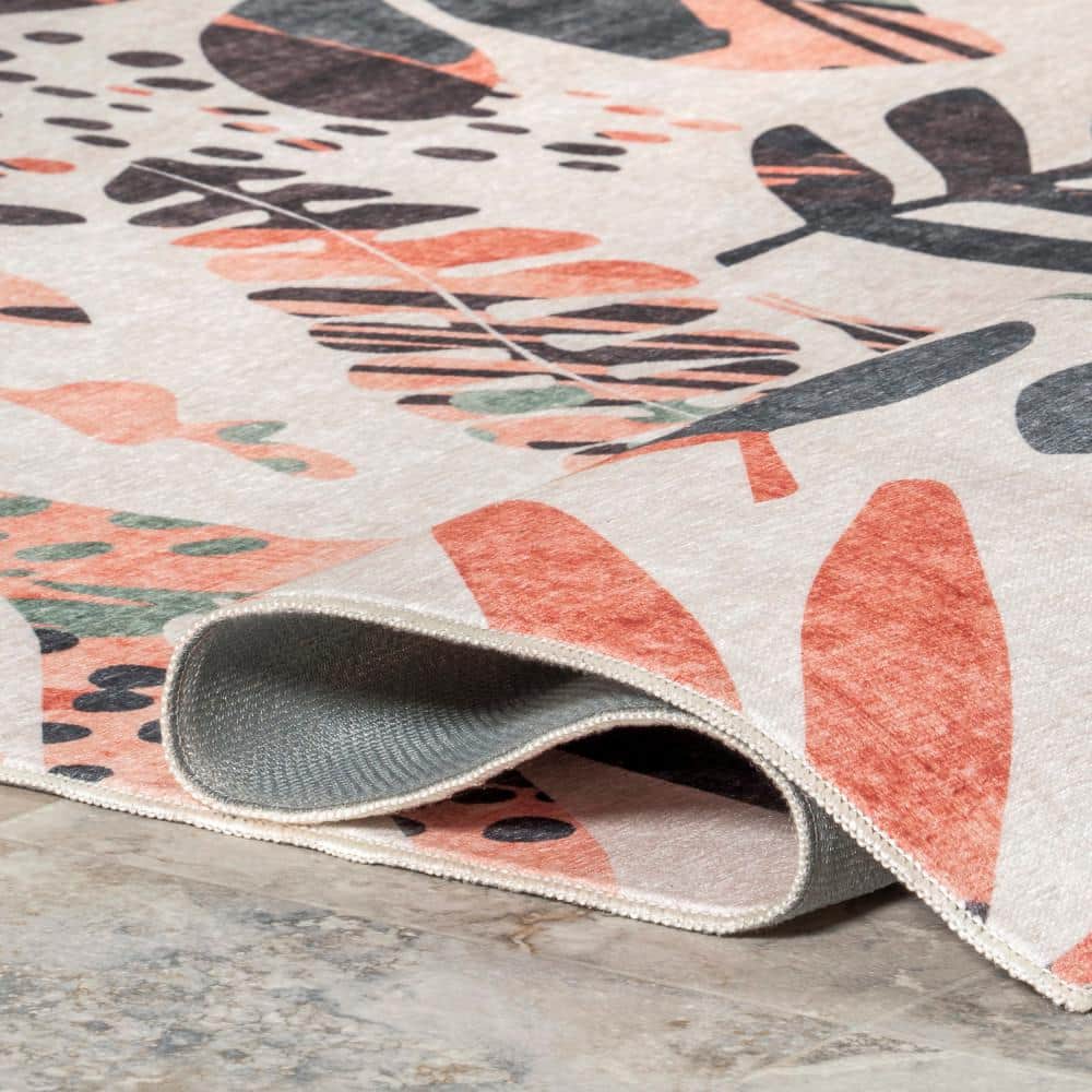Mara Multicolor Floral Washable Synthetic Area Rug