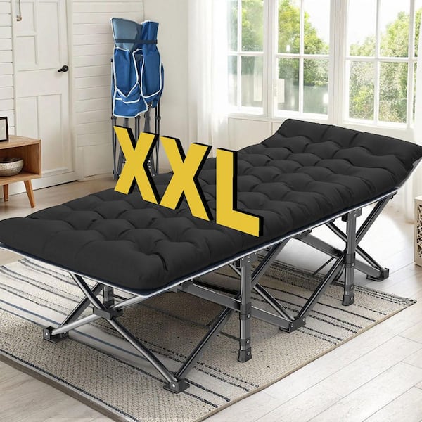 Folding Camping Cot for Adults-Heavy Duty 1200D Oxford Fabric 32" Oversized Bed with Mattress & Carry Bag for Adults