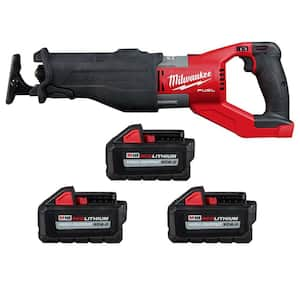 M18 FUEL 18V Lith-Ion Brushless Cordless Super SAWZALL Reciprocating Saw w/(3) High Output Battery Pack 6.0Ah