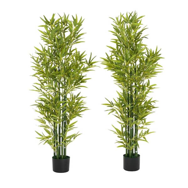 5 ft. Artificial Bamboo Trees with Pot 2-Piece Polyester