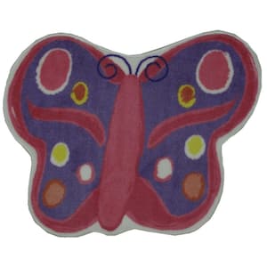 Fun Time Shape Butterfly Multi Colored 3 ft. x 3 ft. Area Rug