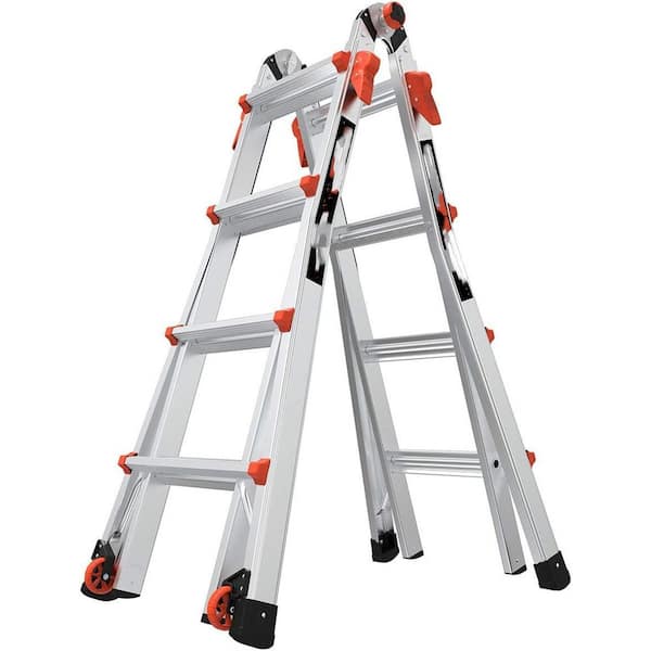 Ladders, Velocity with Wheels, M17, 17 ft. Multi-Position Ladder, Aluminum, Type 1A, 300 lbs. Weight Rating