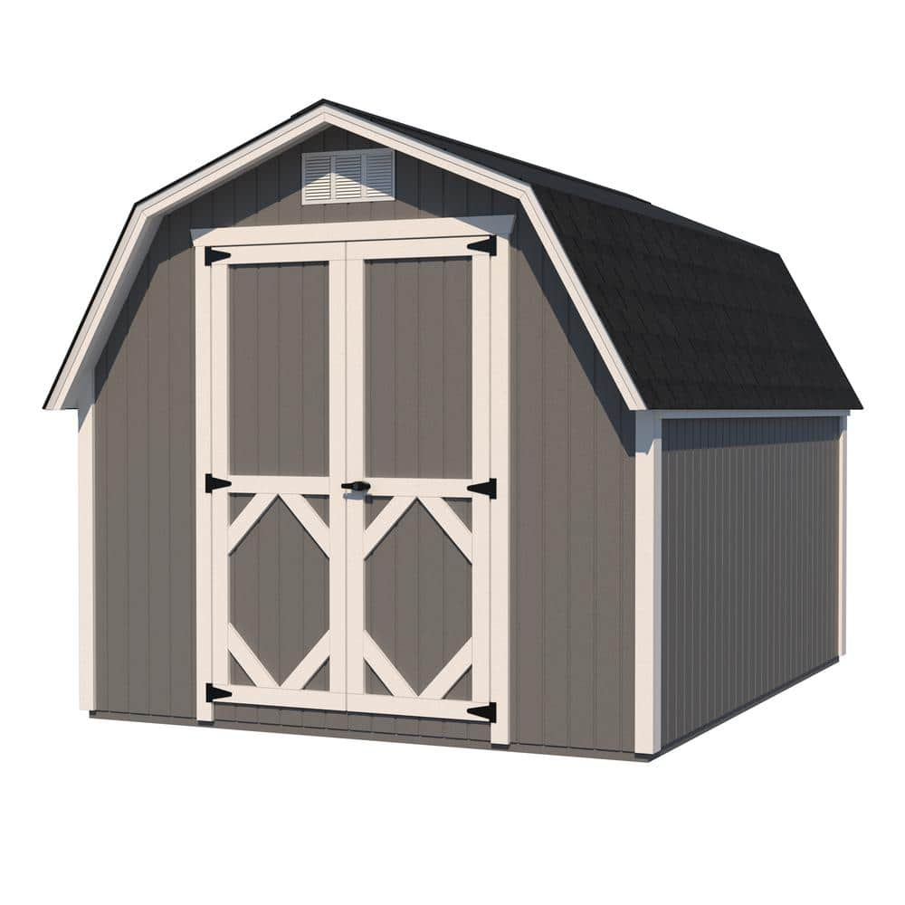 Classic Gambrel 10 ft. x 14 ft. Outdoor Wood Storage Shed Precut Kit with 4 ft. Sidewalls (140 sq. ft.) -  Little Cottage Co., 10x14 CGB-4-PC