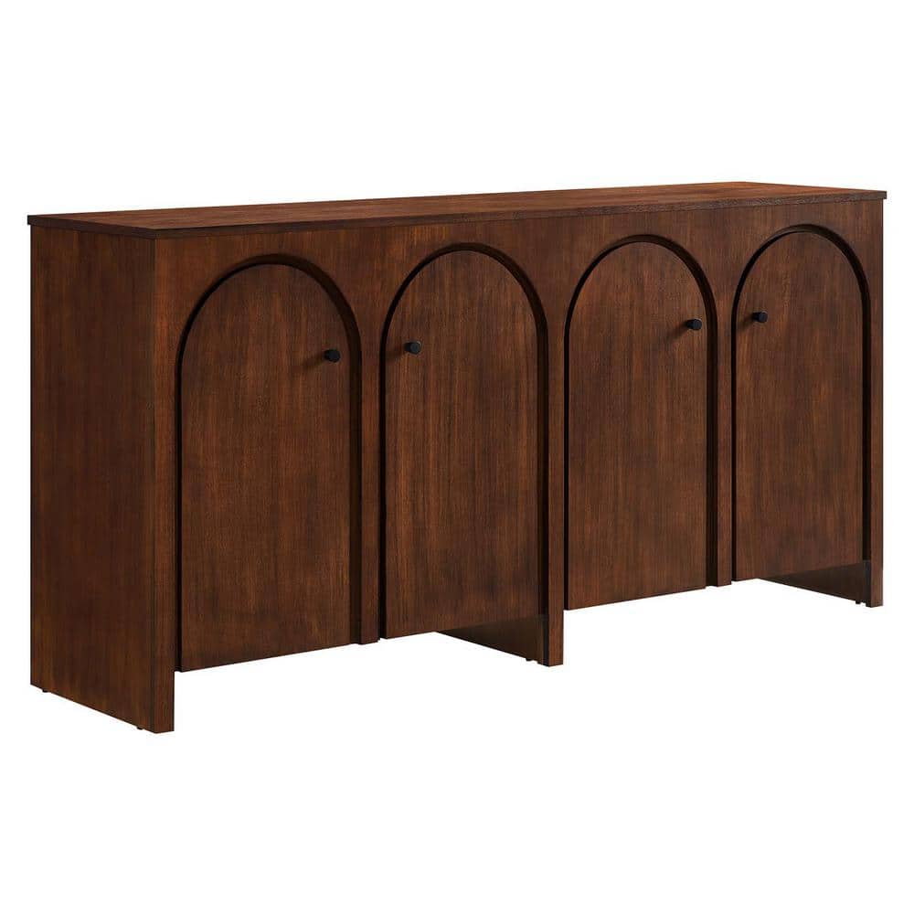 Appia Walnut Wood Veneer 71" Sideboard with Arched Doors