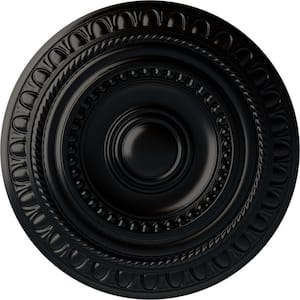 15-3/4" x 1-3/8" Artis Urethane Ceiling Medallion (Fits Canopies upto 6-7/8"), Hand-Painted Jet Black