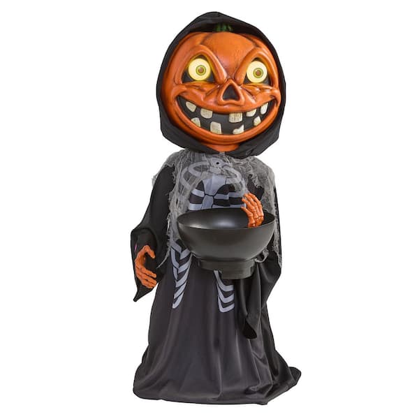 3 ft Animated Pumpkin Skeleton with Candy Bowl H31