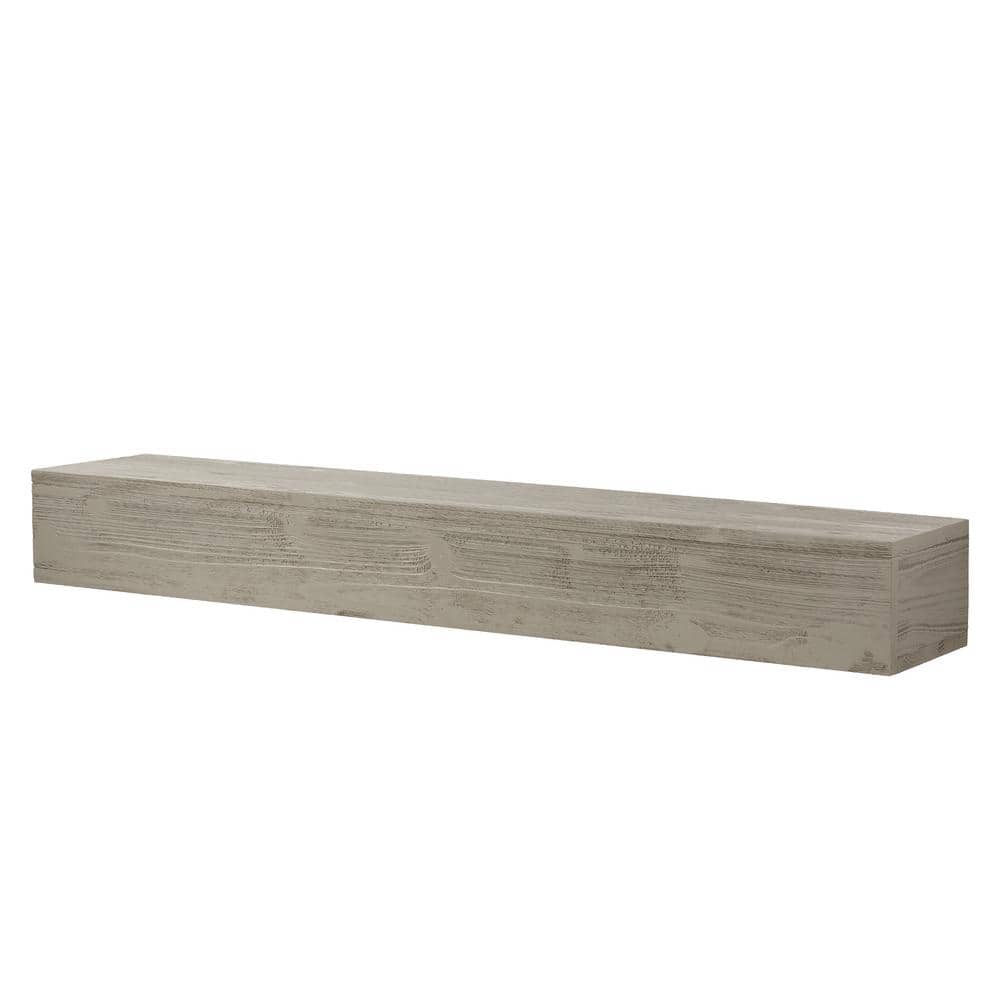 60 in. W x 9 in. D Gray Wood Decorative Wall Shelf Rustic Floating and Wall