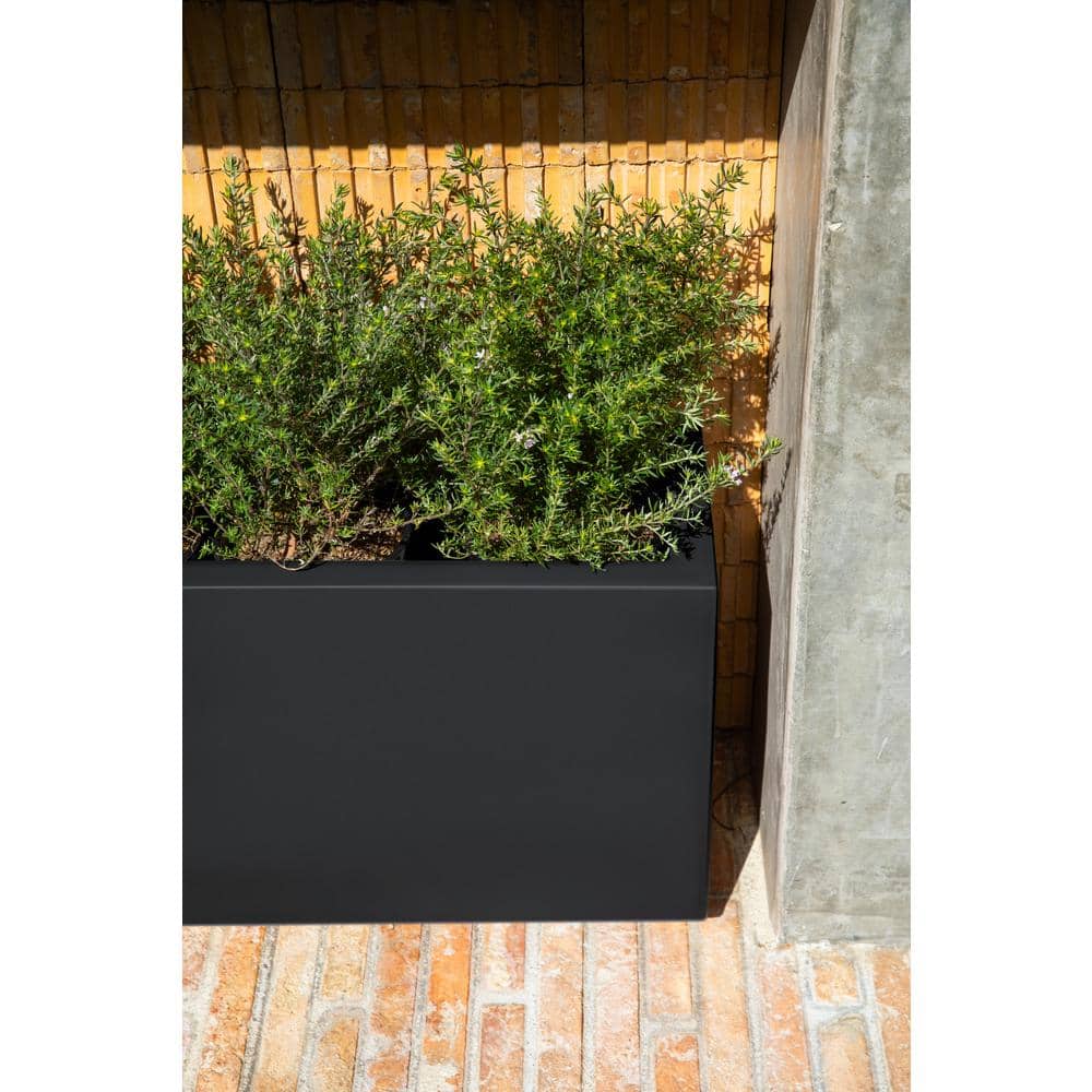 Modern Veradek Long Box Planter 25" Black Recycled Plastic