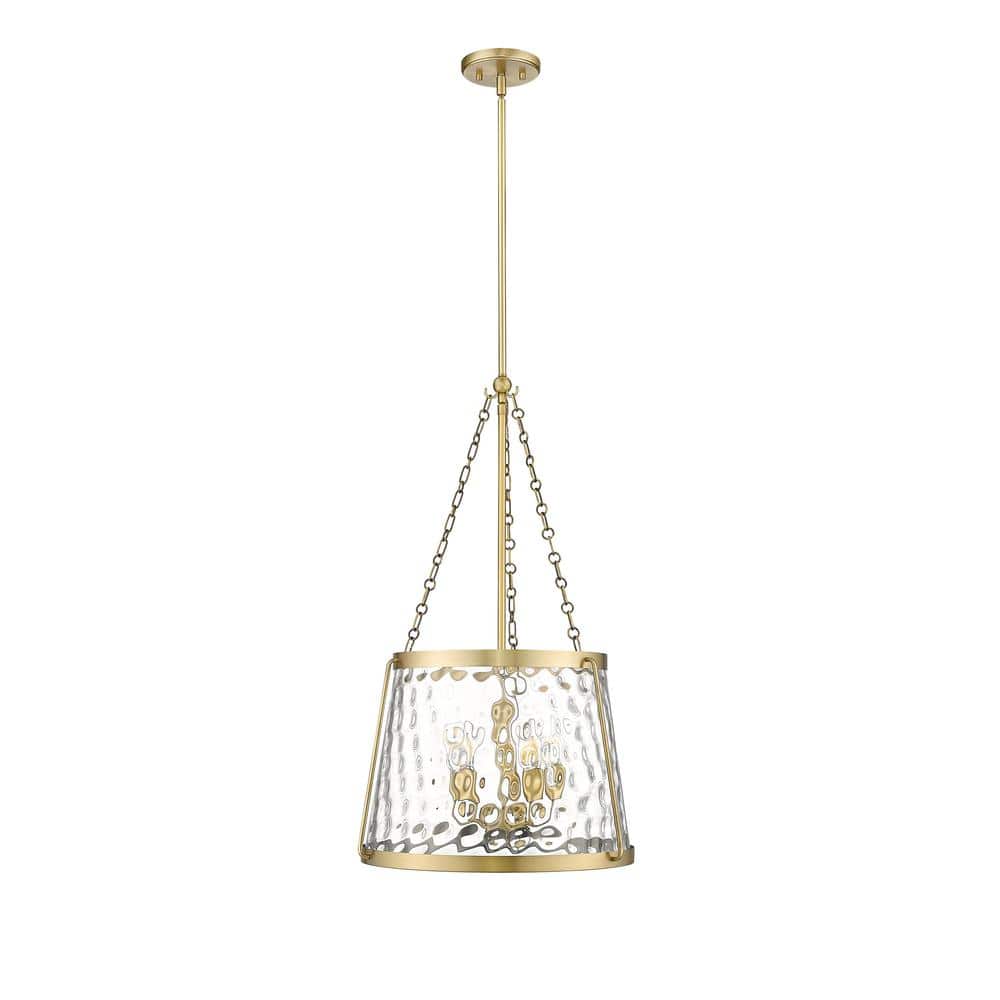 Adabella 200-Watt 5-Light Vintage Brass Pendant-Light Clear Hammered Shade price history on PriceWatchPro