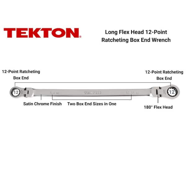 3/4 in. x 13/16 in. Long Flex 12-Point Ratcheting Box End Wrench