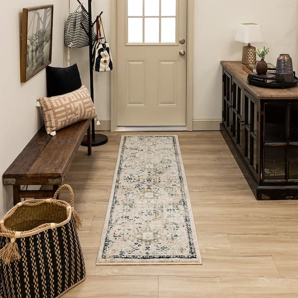 Medallion Cream 2 ft. x 7 ft. Runner Indoor Area Rug