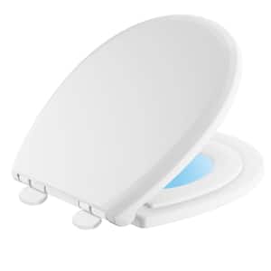 Sanborne Potty-Training Round Closed Front Toilet Seat with NightLight in White