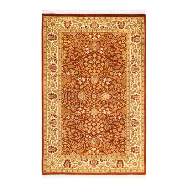 Solo Rugs Mogul One-of-a-Kind Traditional Orange 3 ft. 2 in. x 4 ft. 9 in. Oriental Area Rug