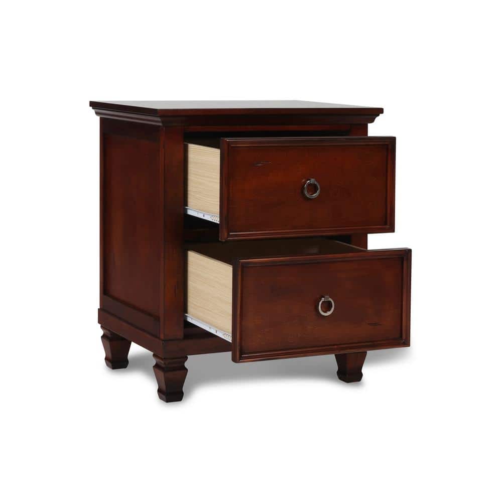 Tamarack Brown Cherry Solid Wood 2-Drawer Nightstand