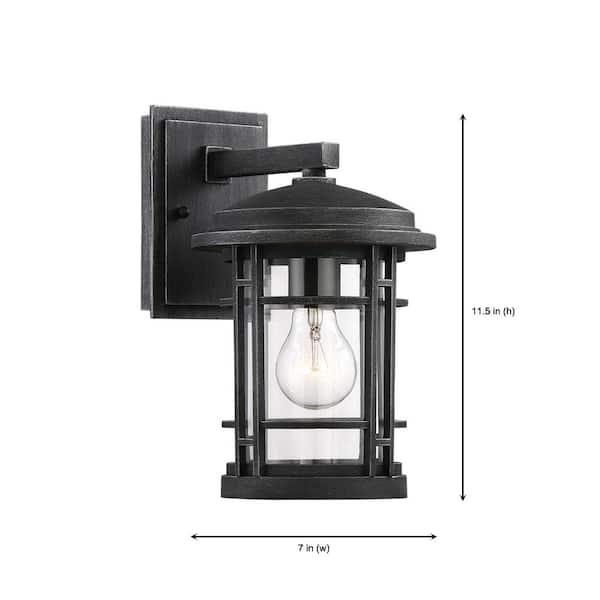 Portfolio 11.5-in H Black Medium Base (E-26) Outdoor Wall Light Portfolio 11.5-in H Black Medium Base (E-26) Outdoor Wall Light