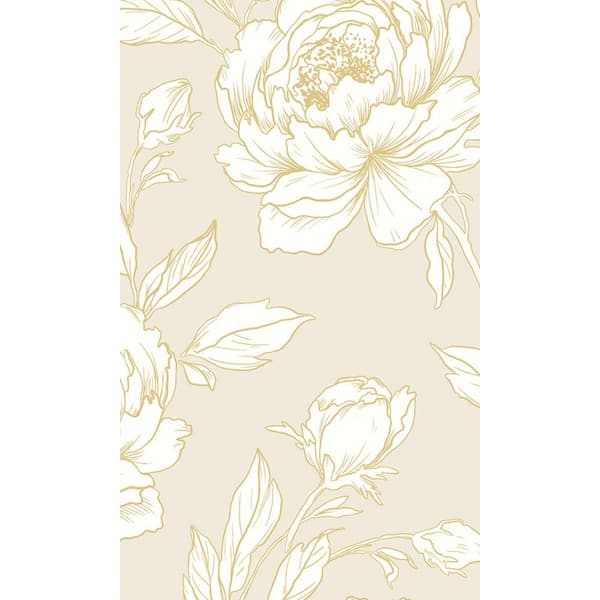 Seaside Sand Bold Floral Abstract Printed Non-Woven Paper Non-Pasted Textured Wallpaper 60.75 sq. ft.