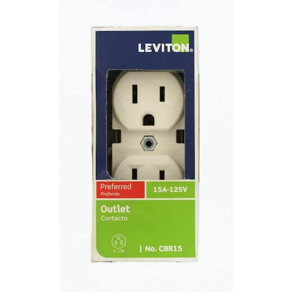 15 Amp 125 V Commercial Grade Duplex Outlet/Receptacle, Light Almond (1-Pack) CBR15-T
