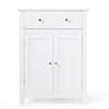 Angeles Home White Free Standing Bathroom Storage Cabinet with Large Drawer