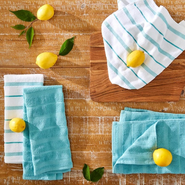 Albany Aqua Kitchen Towel Set (Set of 4)