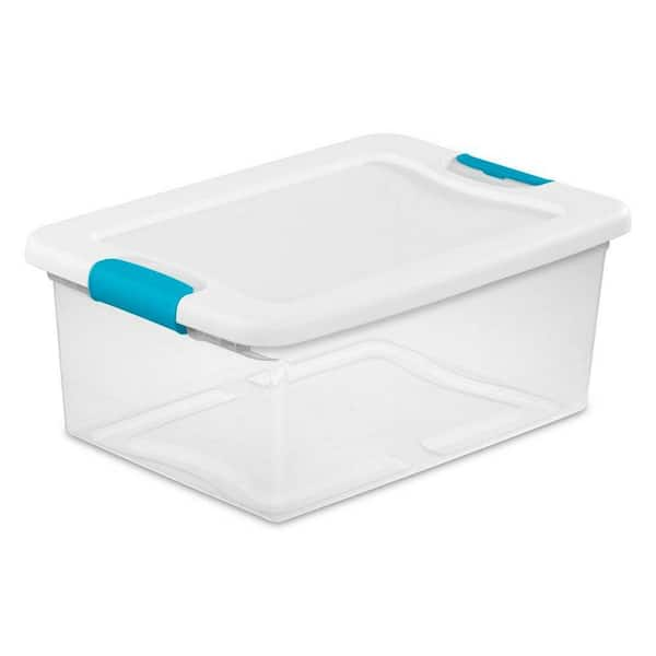 Ucake 20 Quart Plastic Storage Bins with Lids, Clear Plastic Latching Bins,  Pack of 4