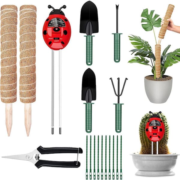 Unbranded 15.7 in. Moss Pole 2-Pack with 3-in-1 Garden Soil Moisture Meter and Garden Shovel, Garden Shears All-In-One Garden Tool