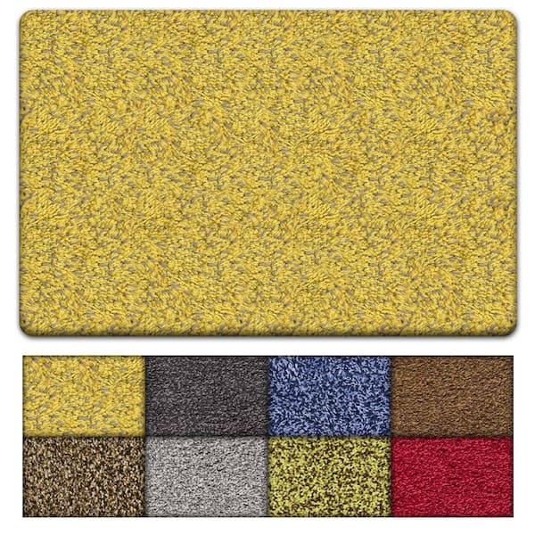 Kaluns Solid Front Doormat, Super Absorbent. 24 in X 36 in (Yellow)