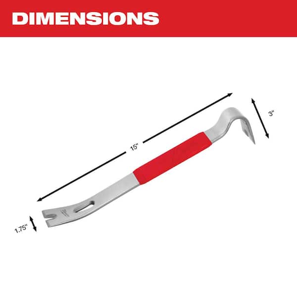 Milwaukee 15 in. Pry Bar with 10 in. Molding Puller Pry Bar and 2-Piece  Nail Puller with Dimpler Set (4-Piece) 48-22-9035-9033-9032-9030 - The Home  Depot