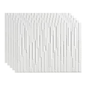 Skyline 18.25 in. x 24.25 in. Vinyl Backsplash Panel in Matte White (5-Pack)