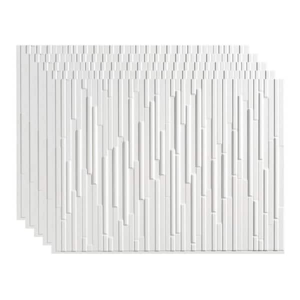 Fasade Skyline 18.25 in. x 24.25 in. Vinyl Backsplash Panel in Matte White (5-Pack)