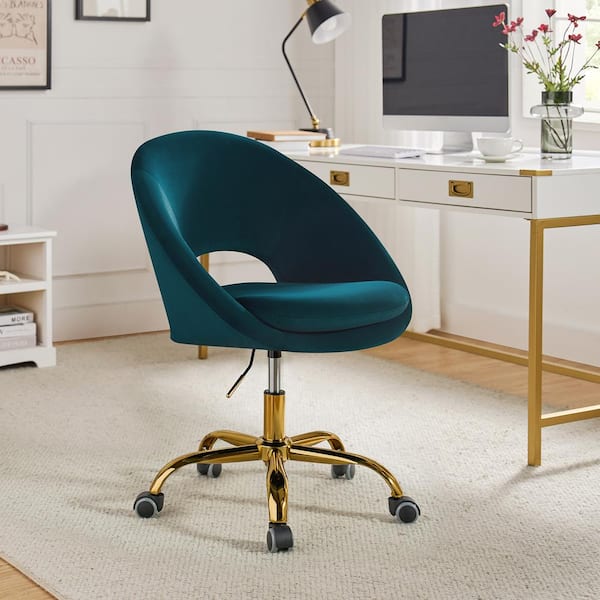 Teal and best sale gold office chair