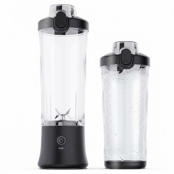 Black 20 oz. Portable Blender Cup Powerful Motor Waterproof Diamond Jar 6-Blade Pulse Mode BPA Free Travel Lid 1 Piece