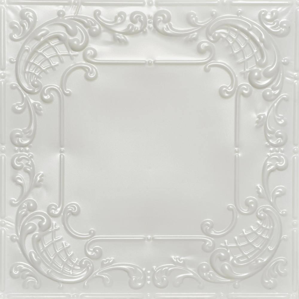 Baby's Breath Eggshell White 2 ft. x 2 ft. Decorative Nail Up Tin Ceiling Tile (24 sq. ft. /Case) price history on PriceWatchPro