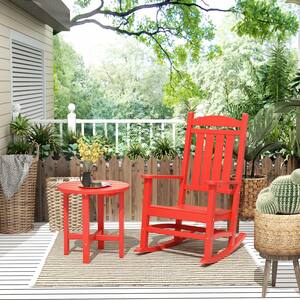 Outdoor Rocking Chair Folding Patio Chairs Porch Armchair Deck Seat Garden Red 