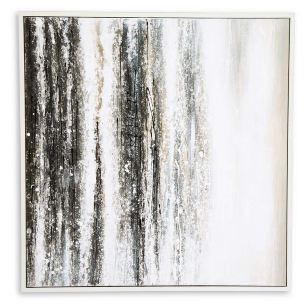 Contemporary Abstract White and Gray Wall Art