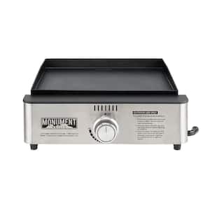 19 in. Single Burner Portable Table Top Propane Gas Griddle in Black