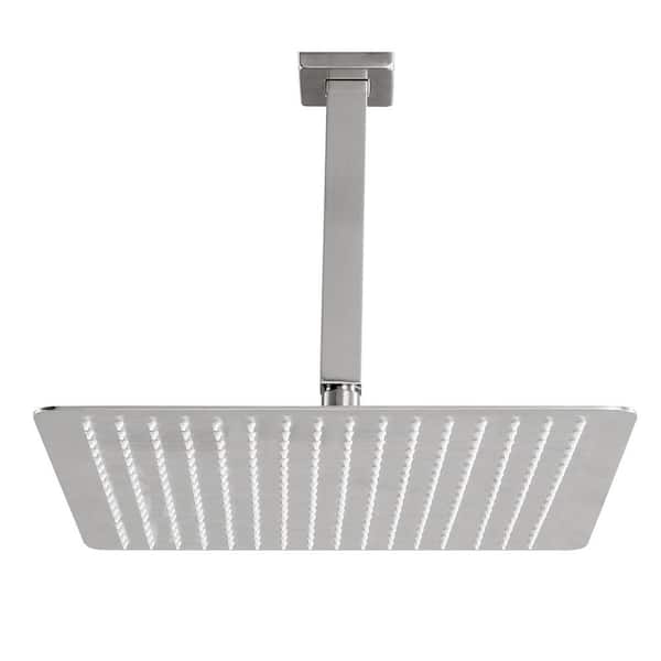 Fapully 1-Spray Pattern 2.5 GPM 16 in. Ceiling Mount Fixed Shower Head in Brushed Nickel