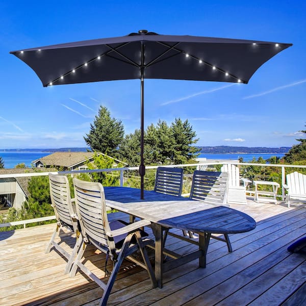 4 seat patio set with umbrella 6-Piece Dining Set w/ Glass Table & Umbrella