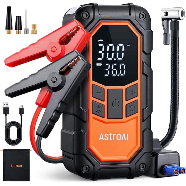 2000A Jump Starter and Air Compressor, 160PSI Auto-Shutoff Tire Inflator, 12V for 6.0L Gas/3.0L Diesel