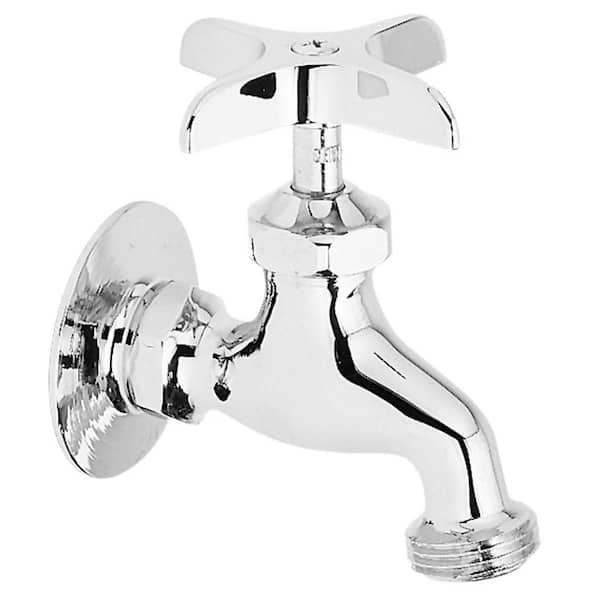 Commercial 1 Handle Service/Utility Wall Mount Faucet in Chrome