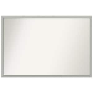Silver Leaf 37.5 in. x 25.5 in. Non-Beveled Classic Rectangle Wood Framed Wall Mirror in Silver