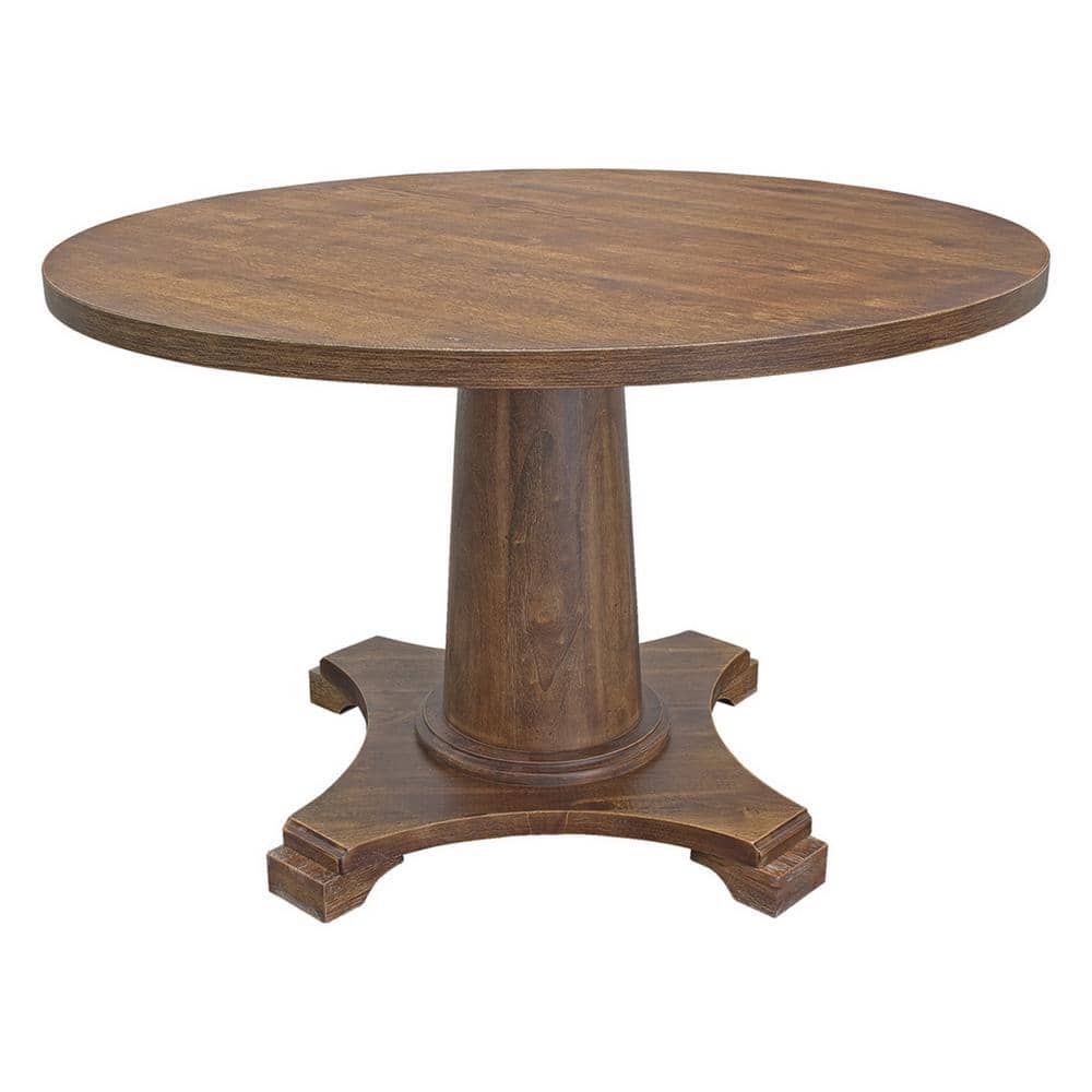 Best Master Furniture Carey 48 in. Antique Natural Oak Round Dining ...