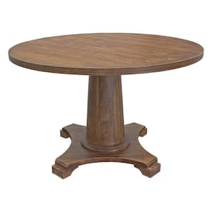 Carey 48 in. Antique Natural Oak Round Dining Table