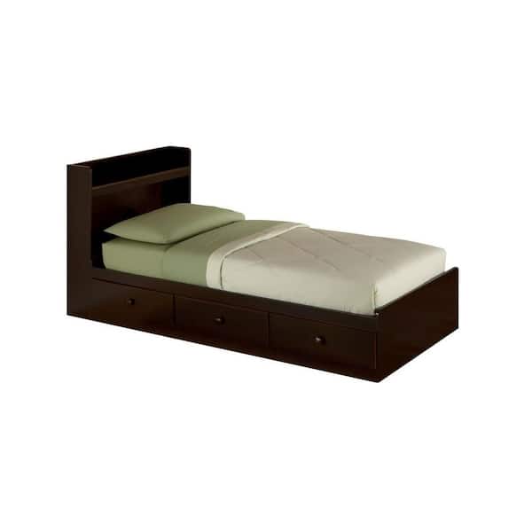 New Visions by Lane My Space, My Place Dark Walnut Twin-Size Platform Storage Bed with 3-Drawer-DISCONTINUED