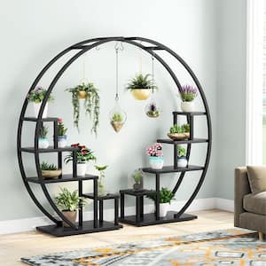 Eddy 56.7 in. Black Curve Wood Indoor Plant Stand with 5-Tier (Pack of 2)